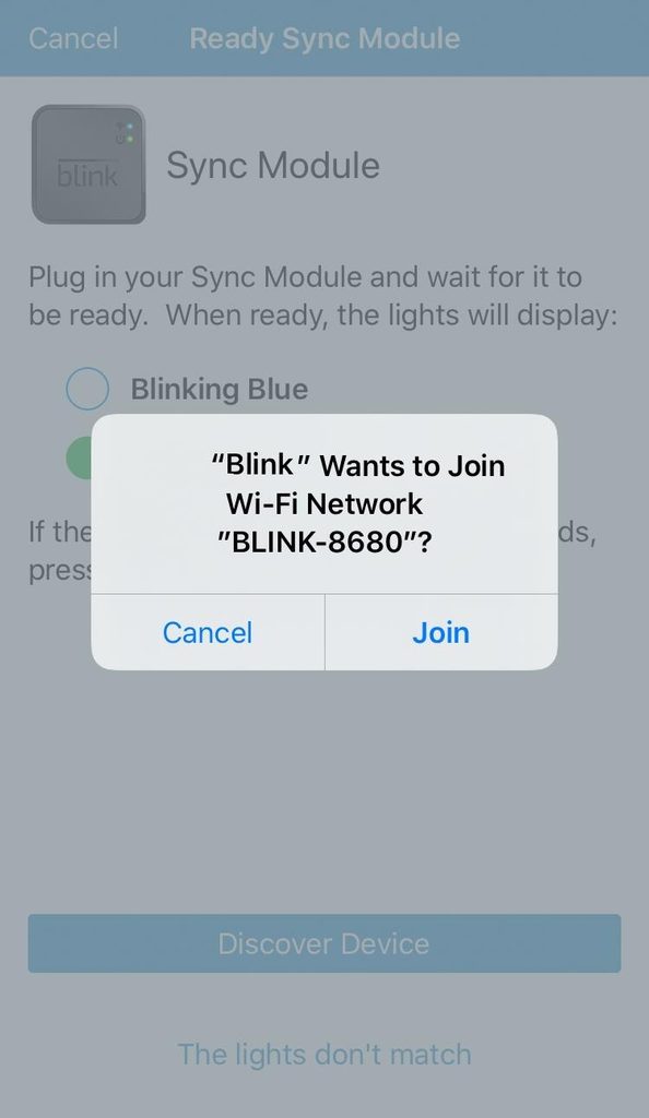 Connect to the Temporary Blink Network